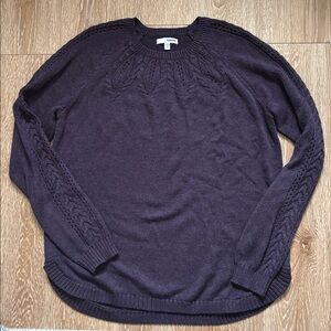 Sonoma purple/plum canle knit cotton blend sweater, medium